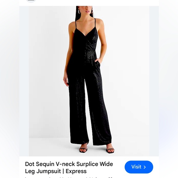 Express Black Sparkly Jumpsuit - Picture 1 of 6